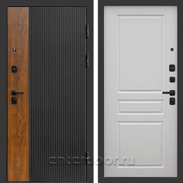 Входная дверь Престиж Лайн 3к Классика (Черный кварц + Дуб / Лиственница белая)