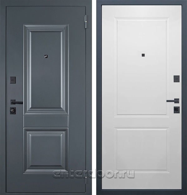 Входная дверь Интер (Муар серый / Ясень белый снег)
