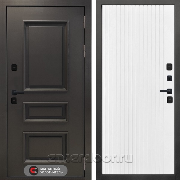 Входная дверь Термо Аляска 3к Фиат (Муар коричневый / Белый софт)