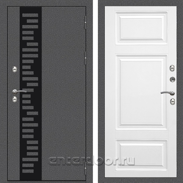 Входная дверь Термо Сибирь 3к Лион (Антик серебро / Белый софт)