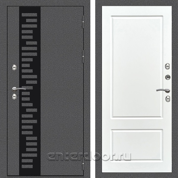 Входная дверь Термо Сибирь 3к Марсель (Антик серебро / Белый софт)