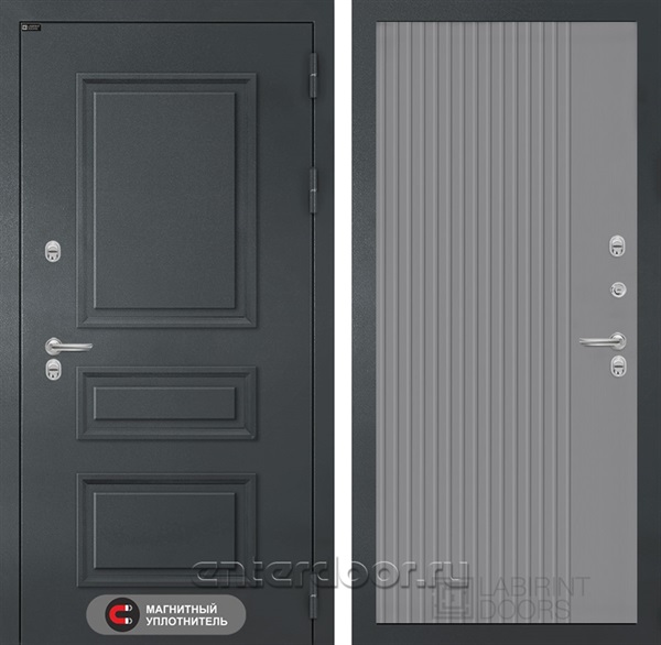 Входная дверь Атлантик Термо 29 Хомс (Графитовый серый RAL 7024 / Серый софт рельеф)