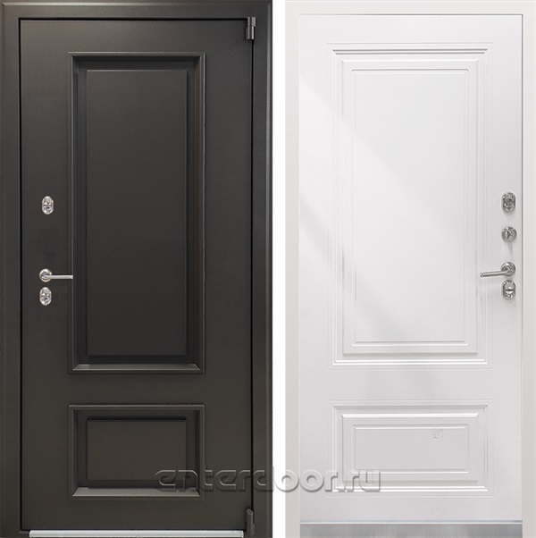 Входная дверь Термо Империал 3к (Муар коричневый / Белый матовый) для загородного дома, дачи и коттеджа