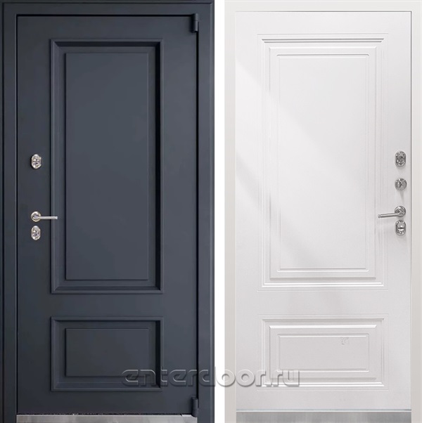 Входная дверь Термо Империал 3к (Муар серый 7024 / Белый матовый) для загородного дома, дачи и коттеджа