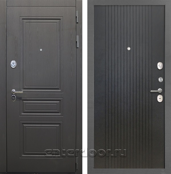 Входная дверь Брайтон (Дуб вуд графит / Лофт черный)