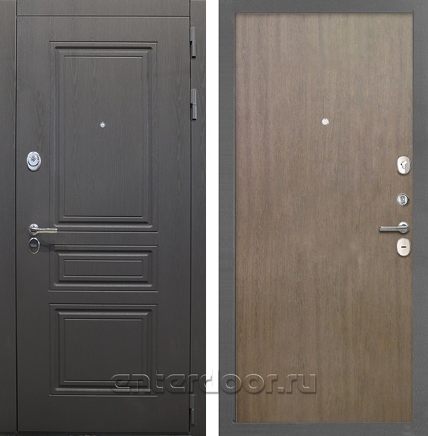 Входная дверь Брайтон (Дуб вуд графит / Шпон венге коричневый)