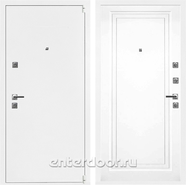 Входная дверь Сити 3К Муар белый / НК-01 Эмаль белая RAL 9003