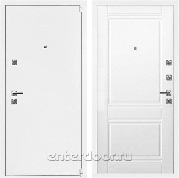 Входная дверь Сити 3К Муар белый / U1 Белый матовый