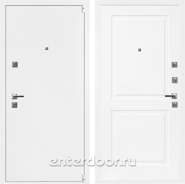 Входная дверь Сити 3К Муар белый / НК-02 Белый матовый