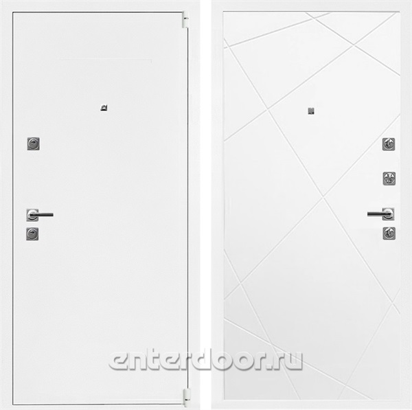 Входная дверь Сити 3К Муар белый / ФЛ-291 Белый матовый