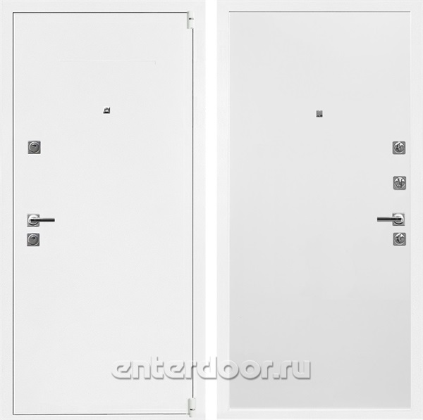Входная дверь Сити 3К Муар белый / Гладкая Белый софт