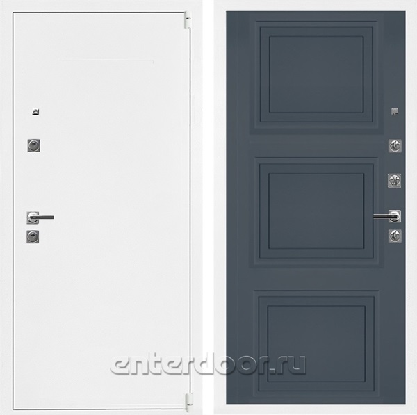 Входная дверь Сити 3К Муар белый / НК-3 Графит софт