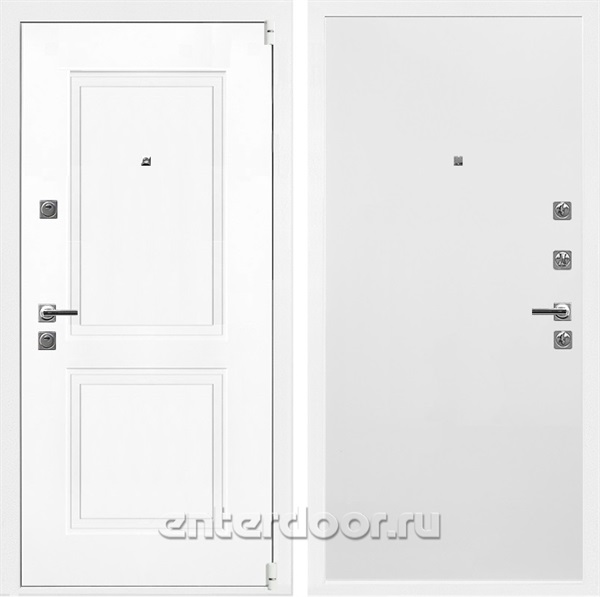 Входная дверь Неон 3К Белый софт / Гладкая Белый софт