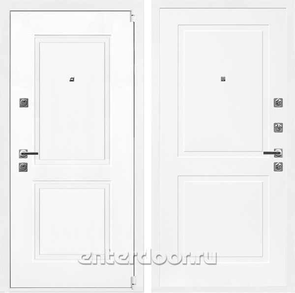 Входная дверь Неон 3К Белый софт / НК-02 Белый матовый