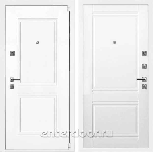 Входная дверь Неон 3К Белый софт / U1 Белый матовый