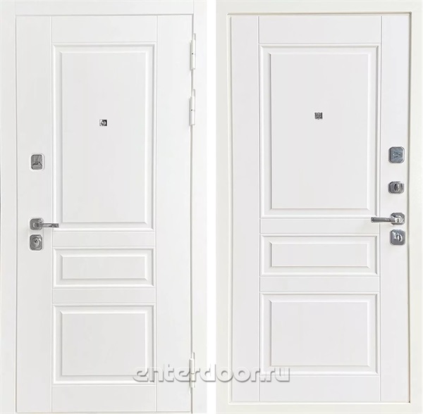 Входная дверь Квадро Сноу 3К (Белый матовый / Белый матовый)