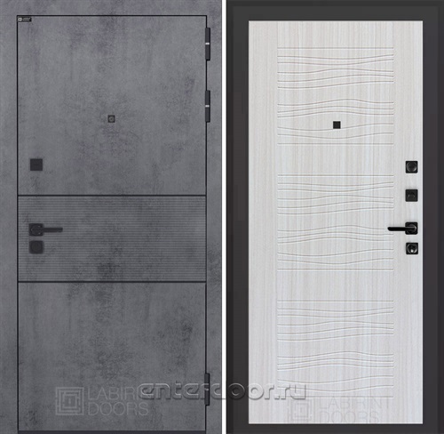 Входная металлическая дверь Лабиринт Инфинити 06 (Бетон темный / Сандал белый)