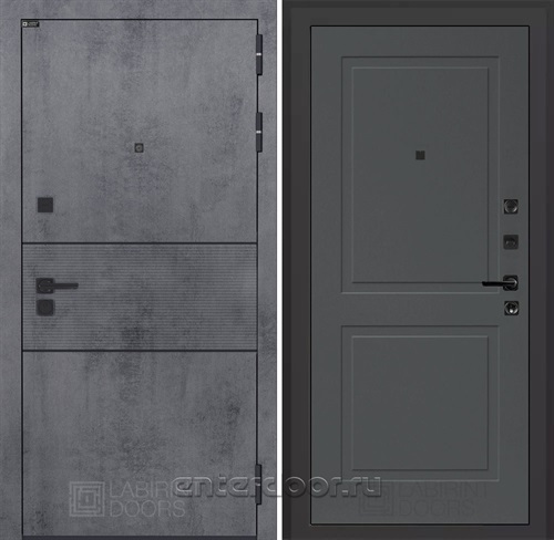 Входная металлическая дверь Лабиринт Инфинити 11 (Бетон темный / Графит софт)