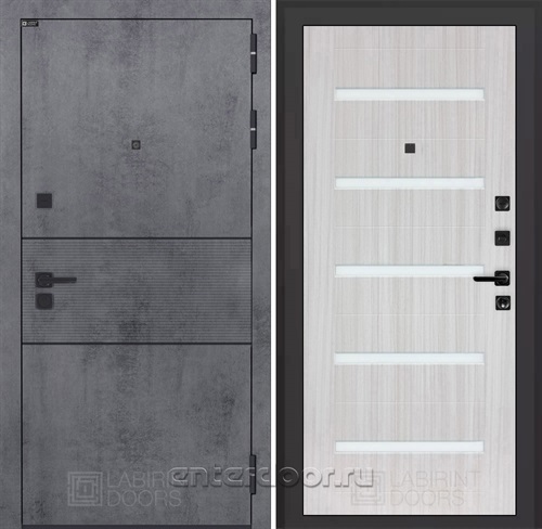 Входная металлическая дверь Лабиринт Инфинити 01 (Бетон темный / Сандал белый)