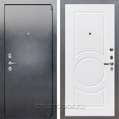 Входная дверь Лекс 3 Барк №125 (Серый букле / Белая шагрень)