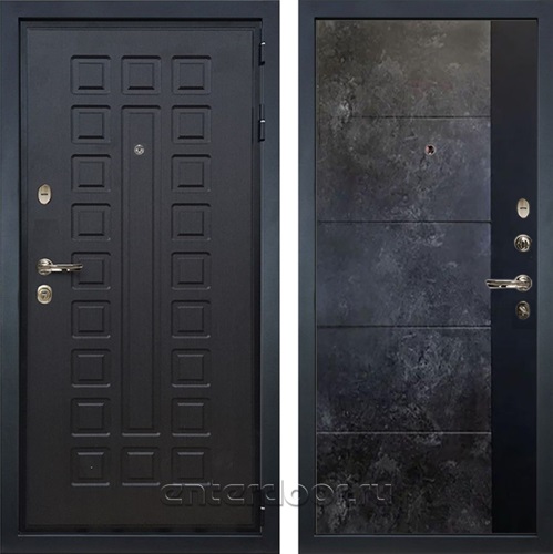 Входная дверь Гладиатор 3к №124 (Венге / Стоун Грей + Лофт черный)