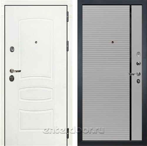 Входная дверь Сенатор 3К №121 (Белая шагрень / Софт грей)