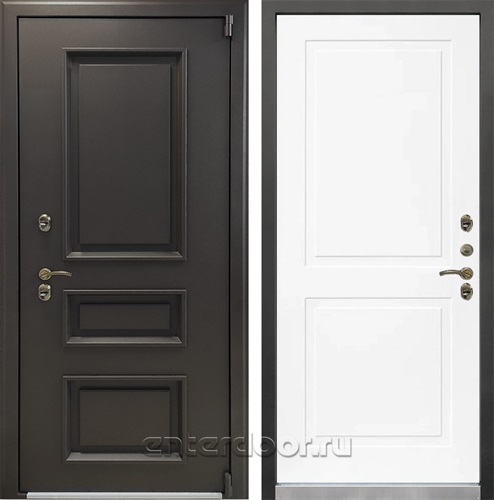 Входная дверь Термо Айсберг №122 (Муар коричневый / Белый матовый)