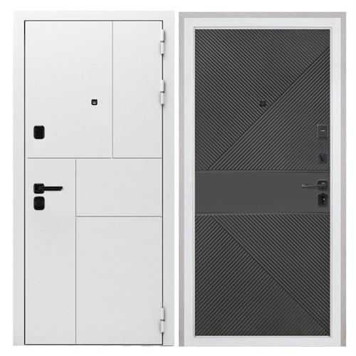 Входная дверь Спарта White панель ФЛ-613 Чёрная