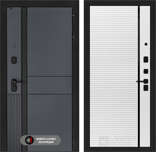 Входная дверь EVOLAB 22 - Белый софт, черная вставка 30259 - фото 137863