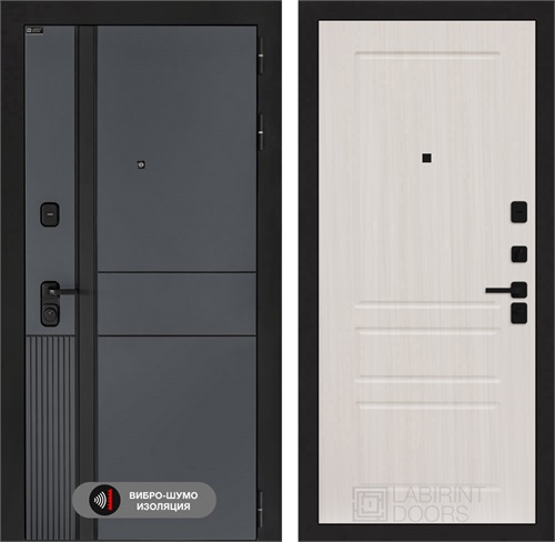 Входная дверь EVOLAB 03 - Сандал белый для установки в квартиру 30289 - фото 138013
