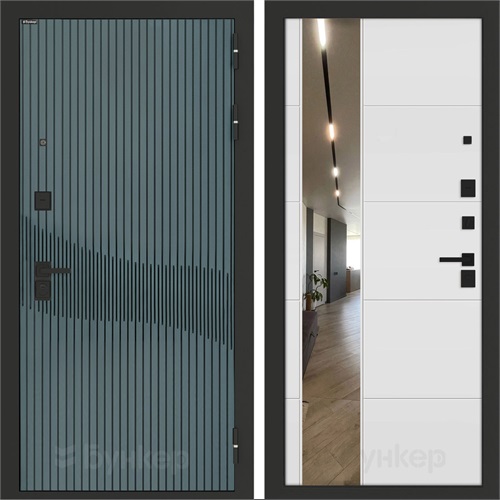 Входная дверь BN-13 с зеркалом ФЛЗ-649 - Белый софт для установки в квартиру 30525 - фото 139700