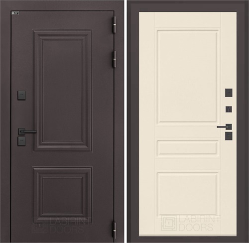 Входная дверь Полярис Термо Лайт №03 (Муар коричневый / Крем софт) для частного загородного дома и дачи 30602 - фото 140309