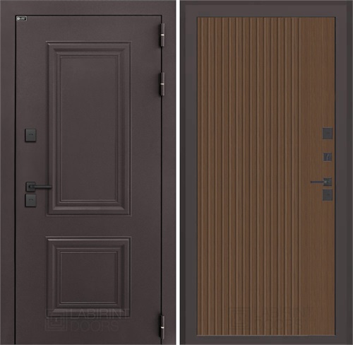 Входная дверь Полярис Термо Лайт №29 (Муар коричневый / Дуб кантри темный) для частного загородного дома и дачи 30612 - фото 140359