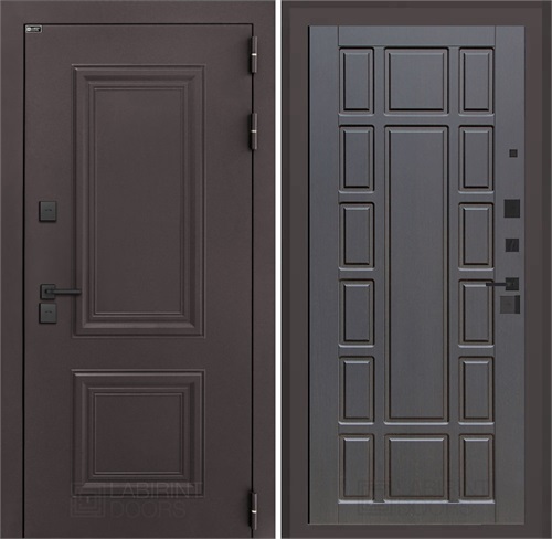 Входная дверь Полярис Термо Лайт №12 (Муар коричневый / Венге) для частного загородного дома и дачи 30631 - фото 140454