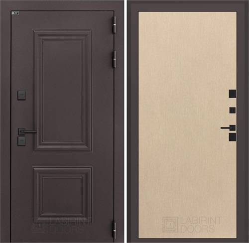 Входная дверь Полярис Термо Лайт №05 (Муар коричневый / Венге светлый) для частного загородного дома и дачи 30632 - фото 140459