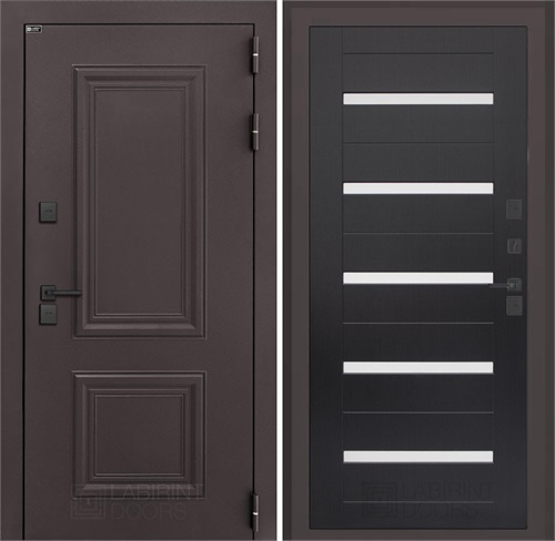 Входная дверь Полярис Термо Лайт №01 - Венге, стекло белое для частного загородного дома и дачи 30645 - фото 140524