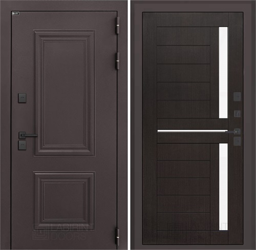 Входная дверь Полярис Термо Лайт №02 - Венге, стекло белое для частного загородного дома и дачи 30647 - фото 140534