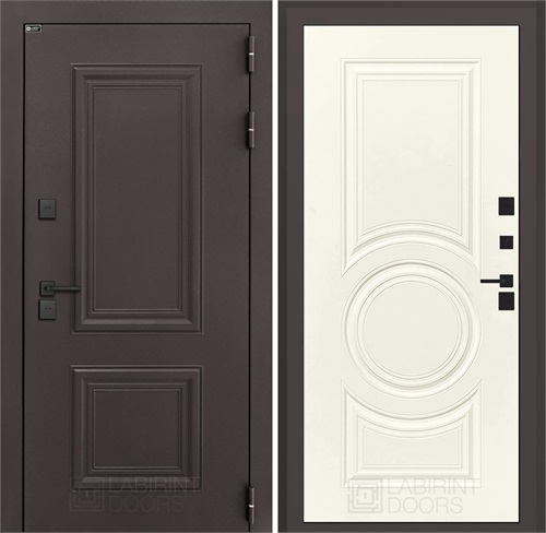 Входная дверь Полярис Термо Лайт №23 (Муар коричневый / Шампань софт) для частного загородного дома и дачи 30653 - фото 140564