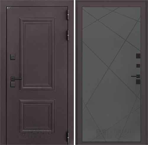 Входная дверь Полярис Термо Лайт №24 (Муар коричневый / Графит софт) для частного загородного дома и дачи 30654 - фото 140569