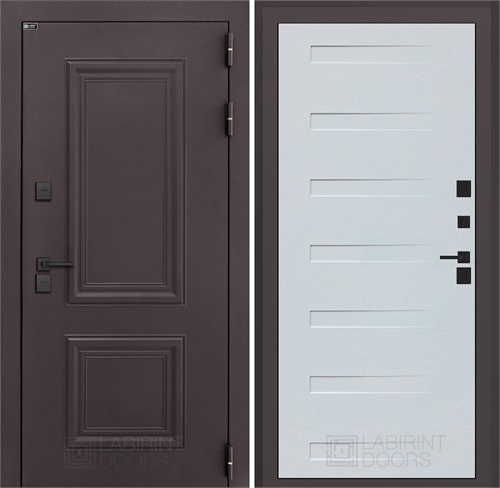 Входная дверь Полярис Термо Лайт №14 (Муар коричневый / Дуб кантри белый горизонт) для частного загородного дома и дачи 30656 - фото 140579