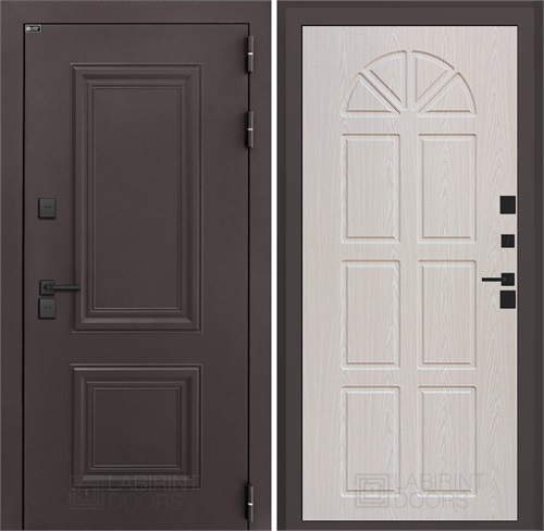 Входная дверь Полярис Термо Лайт №15 (Муар коричневый / Алмон 25) для частного загородного дома и дачи 30658 - фото 140589