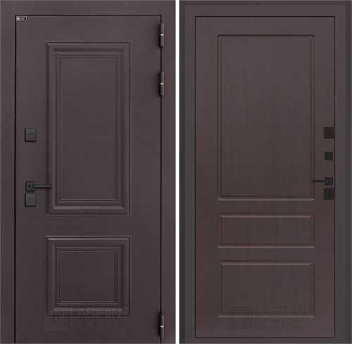 Входная дверь Полярис Термо Лайт №03 (Муар коричневый / Орех премиум) для частного загородного дома и дачи 30659 - фото 140594