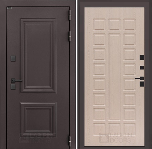 Входная дверь Полярис Термо Лайт №04 (Муар коричневый / Беленый дуб) для частного загородного дома и дачи 30660 - фото 140599