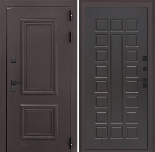 Входная дверь Полярис Термо Лайт №04 (Муар коричневый / Венге) для частного загородного дома и дачи 30661 - фото 140604