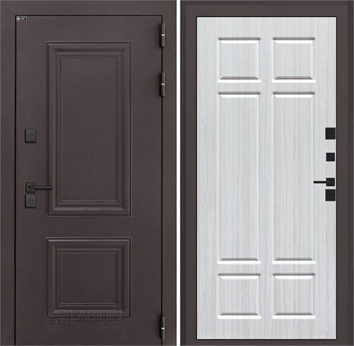 Входная дверь Полярис Термо Лайт №08 (Муар коричневый / Кристалл вуд) для частного загородного дома и дачи 30666 - фото 140629