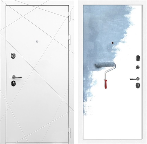 Входная дверь Лофт 3к (Белый матовый / Под покраску) для установки в квартиру 30673 - фото 140664