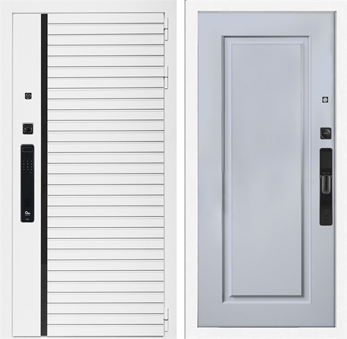 Входная дверь Урбан Лайн Белая с умным замком - ФЛ-119 Силк маус для установки в квартиру 30699 - фото 140759