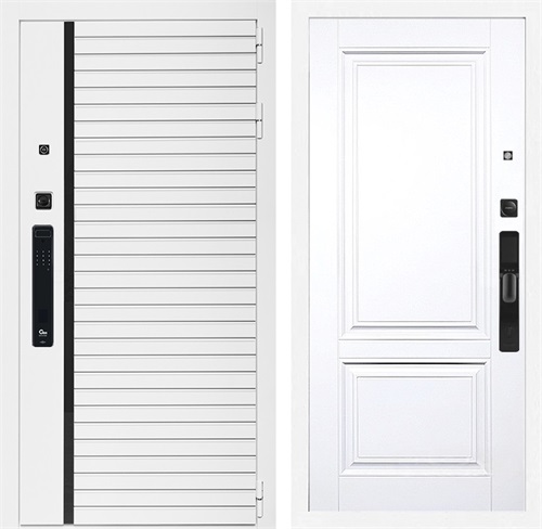 Входная дверь Урбан Лайн Белая с умным замком - ФЛ-117 Белый матовый для установки в квартиру 30702 - фото 140768