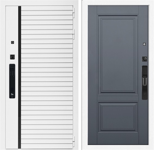 Входная дверь Урбан Лайн Белая с умным замком - ФЛ-117 Графит софт для установки в квартиру 30703 - фото 140771