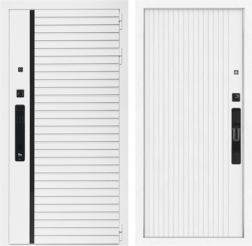 Входная дверь Урбан Лайн Белая с умным замком - Вертикаль Белый матовый для установки в квартиру 30706 - фото 140780